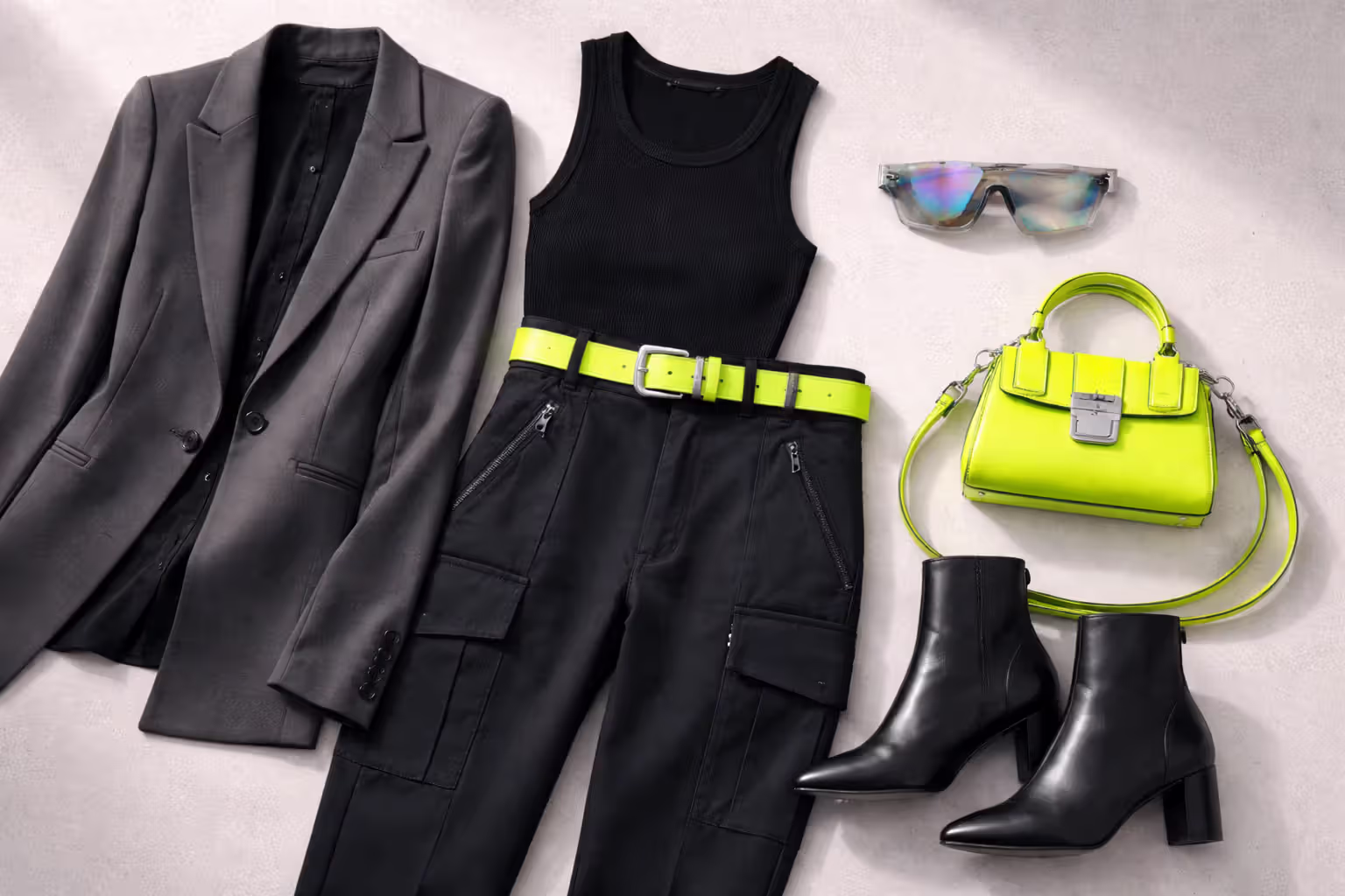 One neon pop is enough.